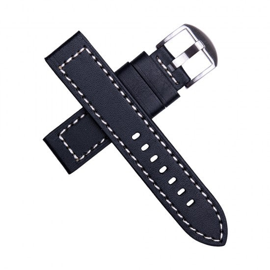 22MM Black Leather Straps
